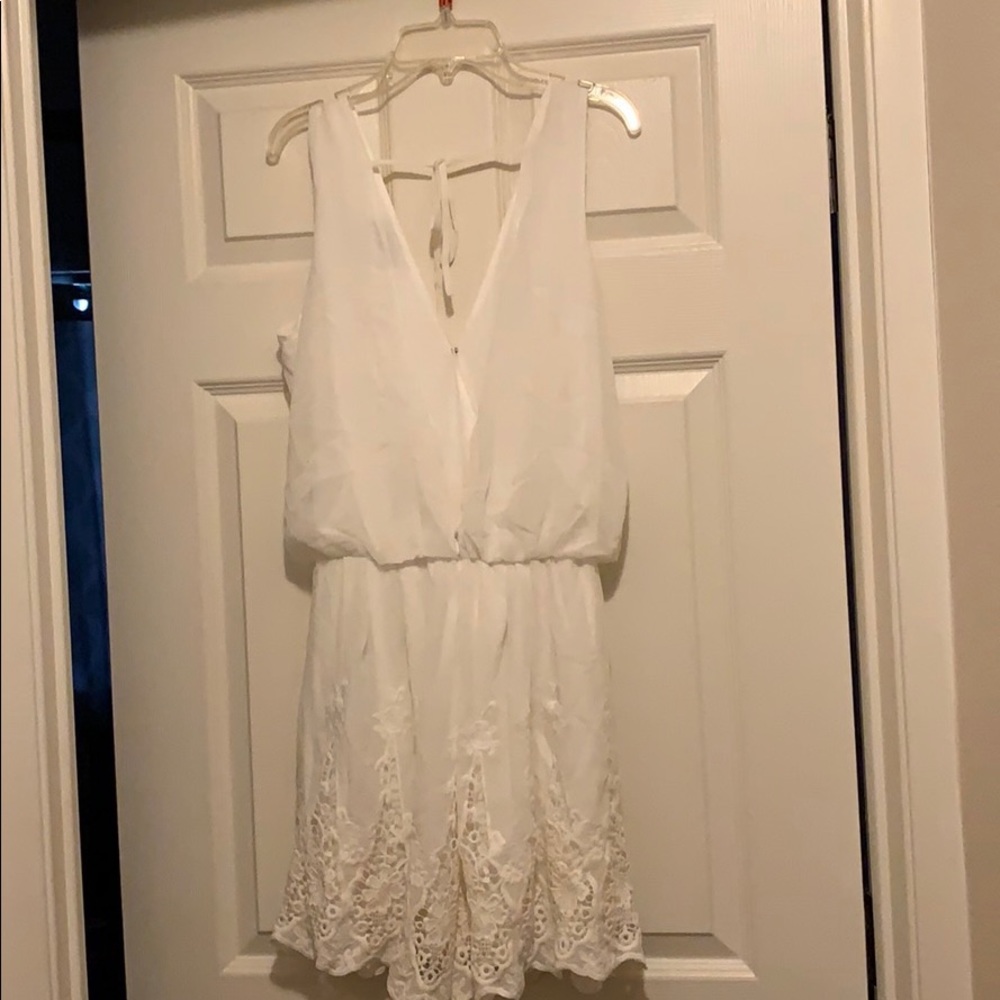 White Romper with beautiful crochet on shorts